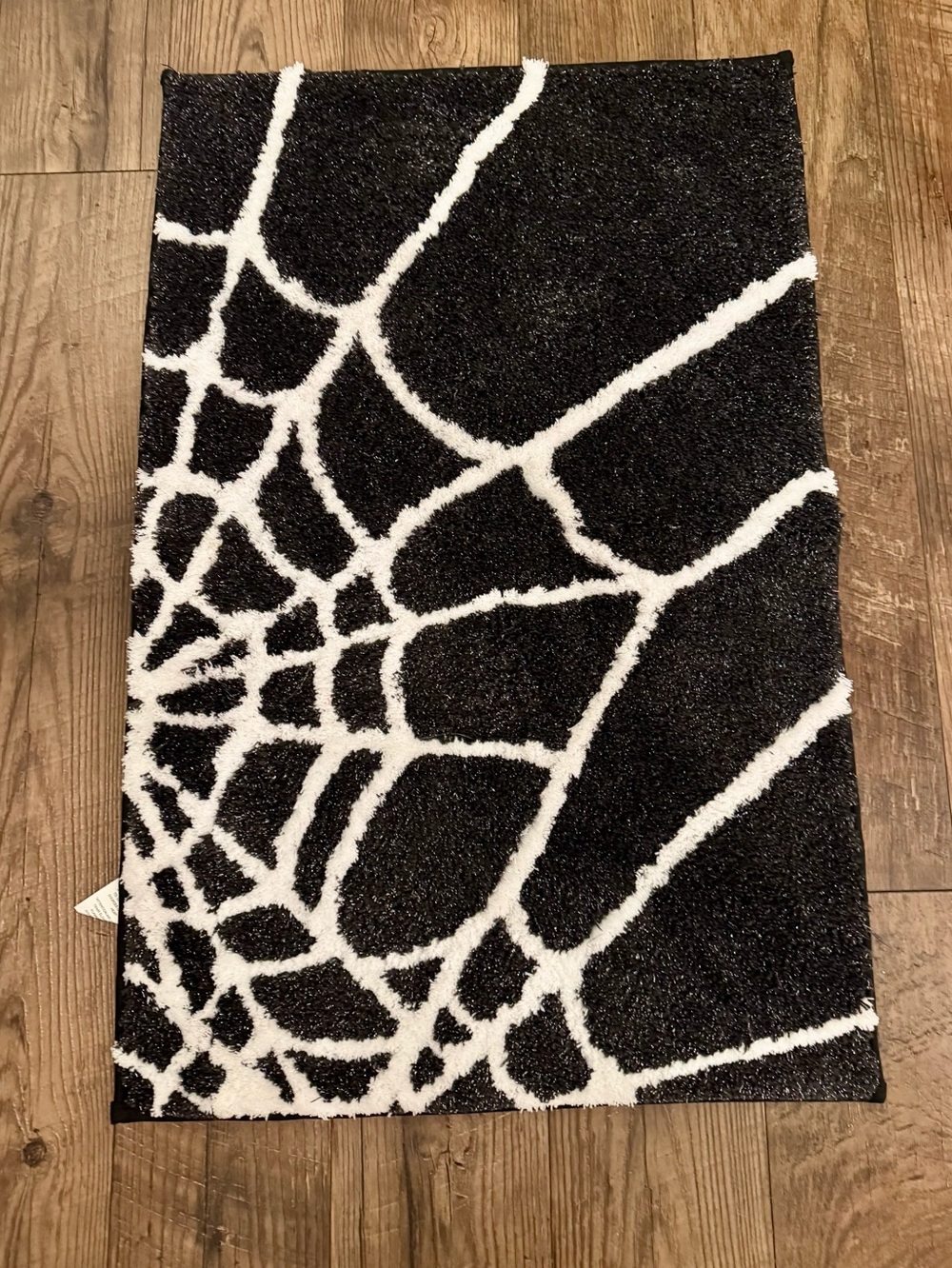 Rachel Zoe Black and White Spiderweb Halloween Accent Rug